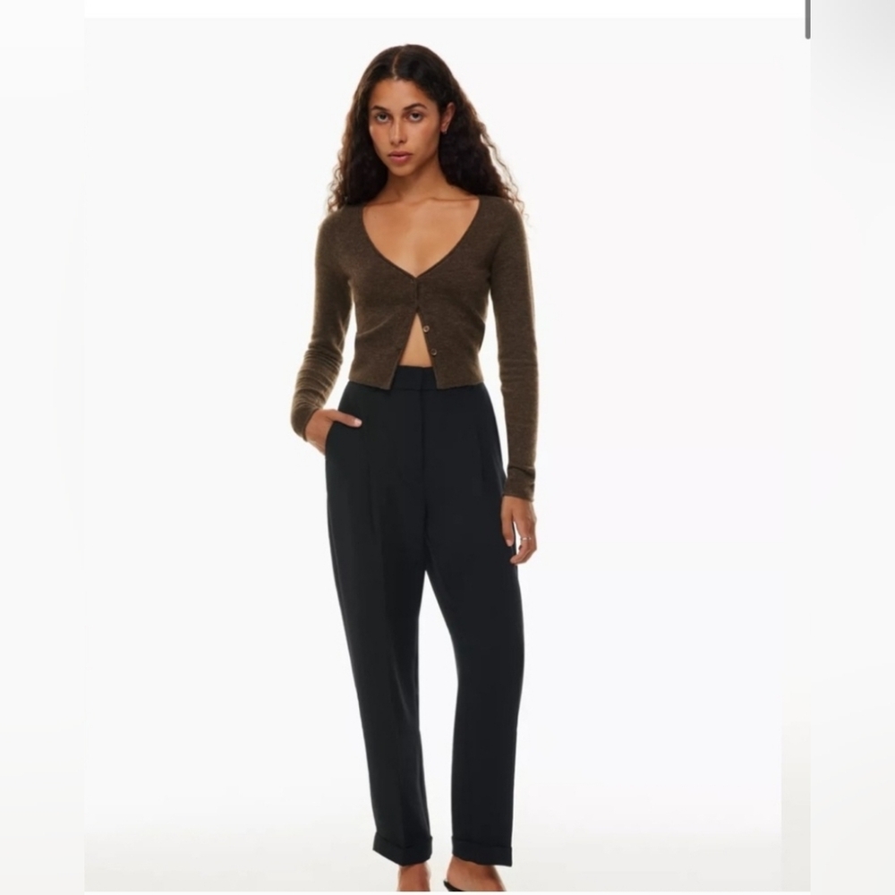 Aritzia Black Tailored High-Waist Trousers